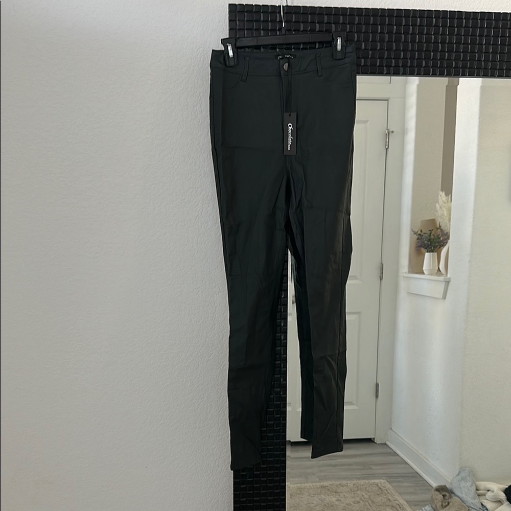 Chocolate USA green pleather pants